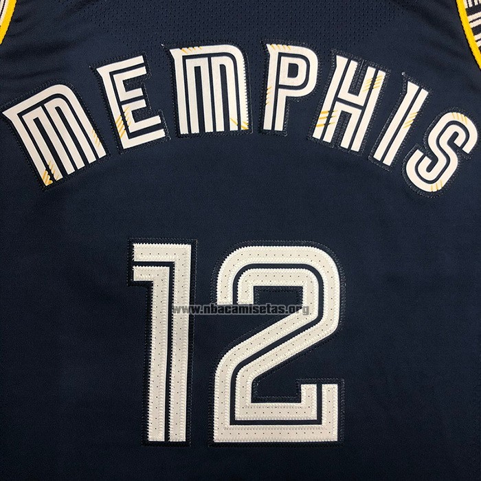 Camiseta Memphis Grizzlies Ja Morant NO 12 Ciudad 2021-22 Autentico Azul